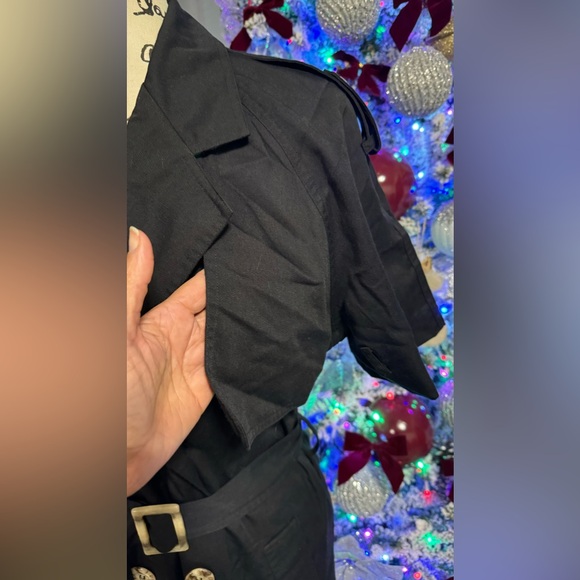 Ladies Waist Belt Blazer Double Breasted Casual Pockets Female Mini Suits Dress - Picture 7 of 14